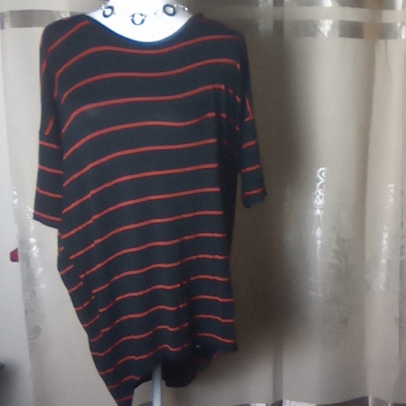 LuLaRoe Tops - LuLaRoe Black and Red Stripe shirt